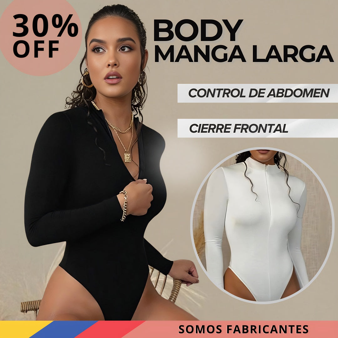 BODY MANGA LARGA CURVY+ ENVÍO GRATIS