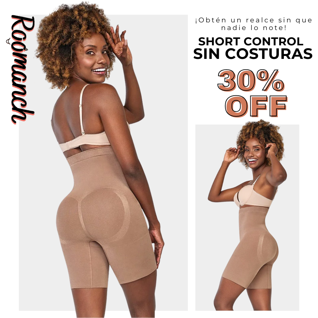 SHORT SEAMLESS LEVANTA COLA Y CONTROL ABDOMEN + ENVÍO GRATIS