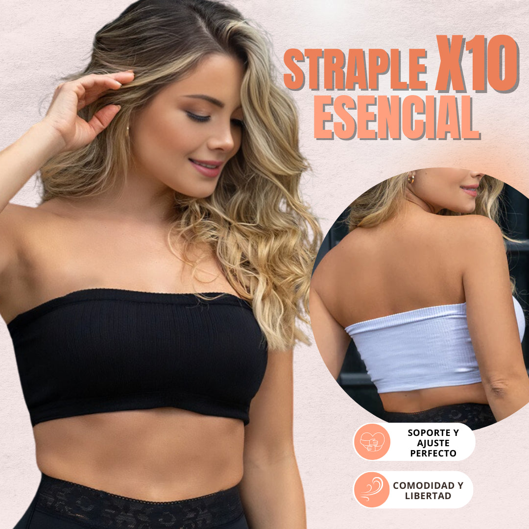 TOPS X10 UNIDADES STRAPLE ESENCIAL+ ENVÍO GRATIS