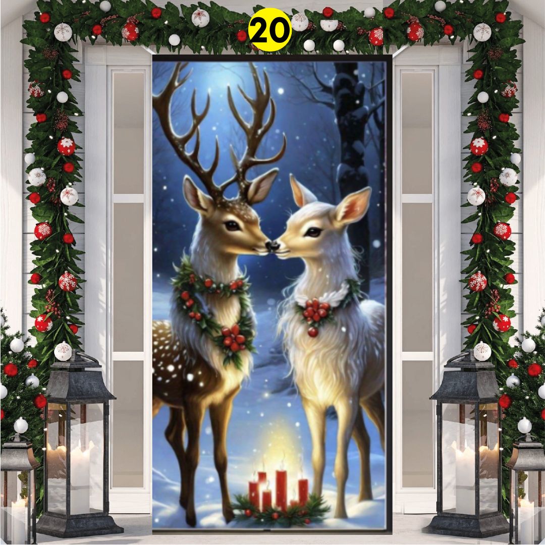 FORRO NAVIDAD 2D PARA PUERTA + ENVIO GRATIS