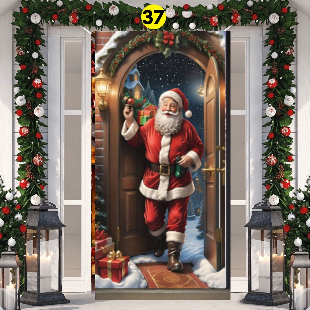 FORRO NAVIDAD 2D PARA PUERTA + ENVIO GRATIS