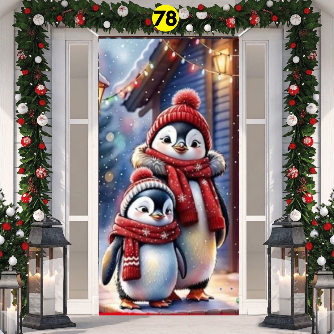 FORRO NAVIDAD 2D PARA PUERTA + ENVIO GRATIS