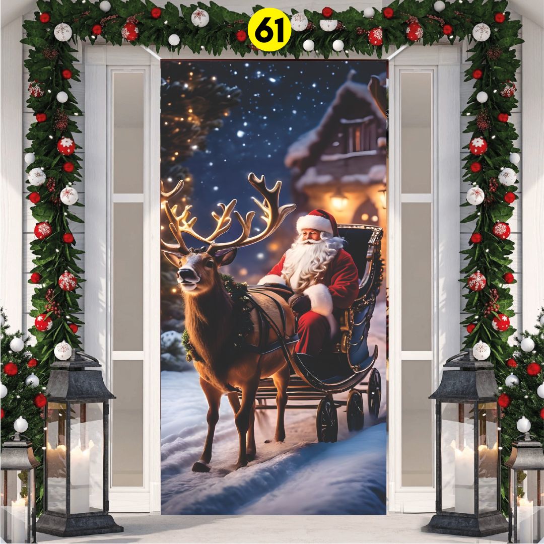 FORRO NAVIDAD 2D PARA PUERTA + ENVIO GRATIS