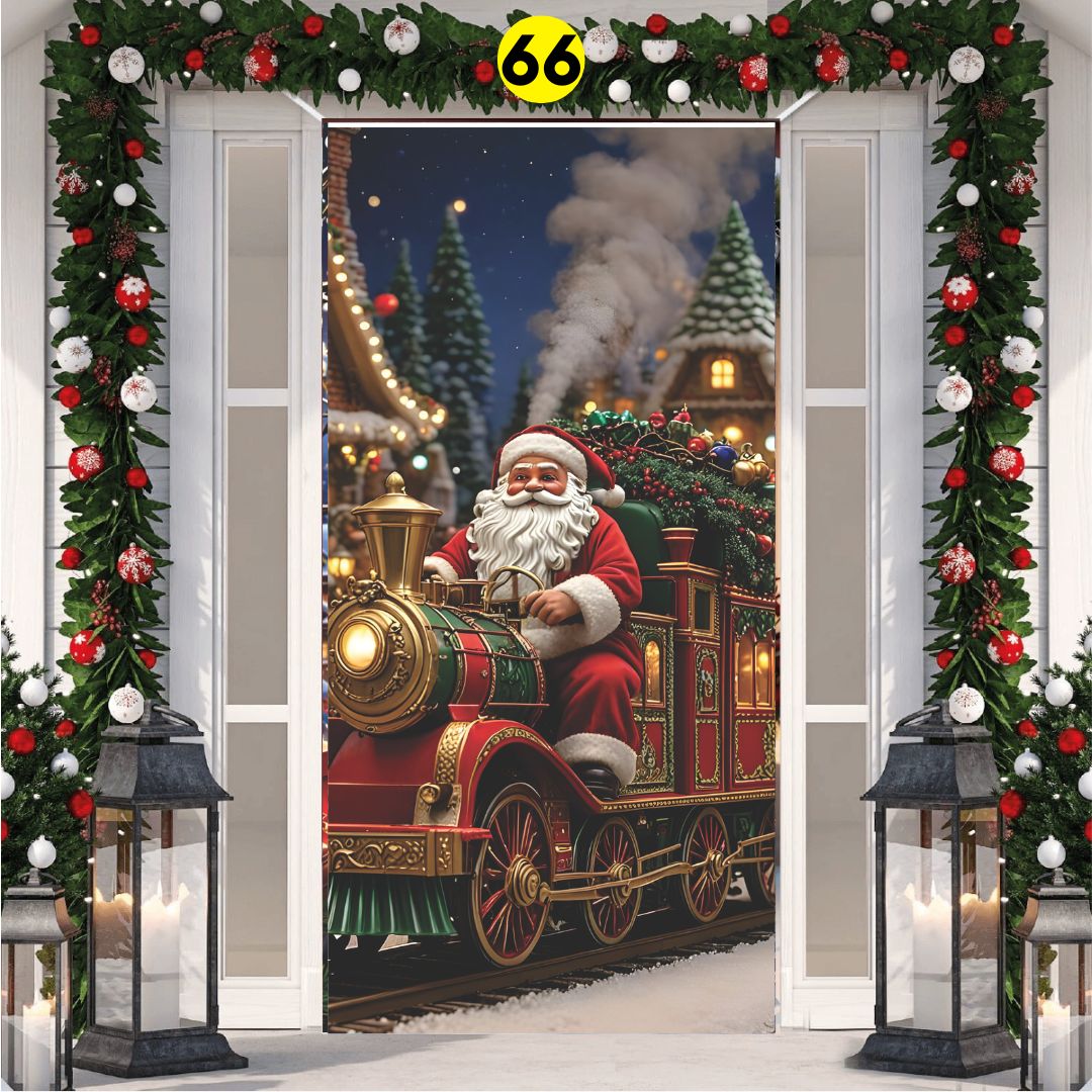 FORRO NAVIDAD 2D PARA PUERTA + ENVIO GRATIS