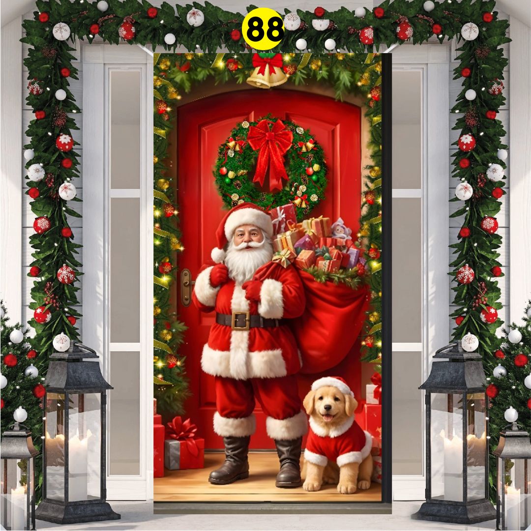 FORRO NAVIDAD 2D PARA PUERTA + ENVIO GRATIS