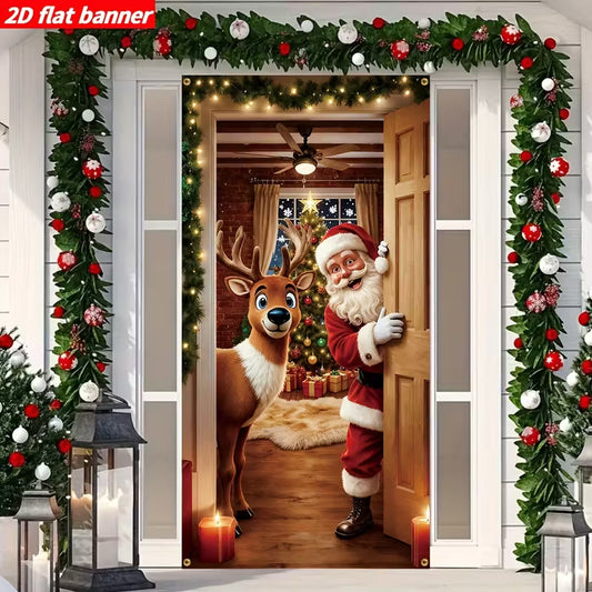 FORRO NAVIDAD 2D PARA PUERTA + ENVIO GRATIS